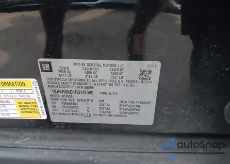 2017 GMC Acadia Limited from USA, damaged, VIN 1GKKRSKD1HJ142989